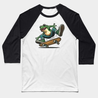 Skater Frog Baseball T-Shirt